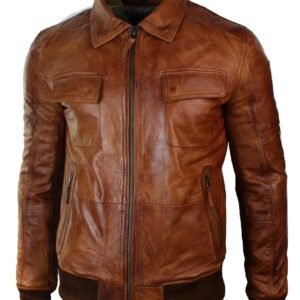 Leather Jacket – Vintage Brown Utility Edition