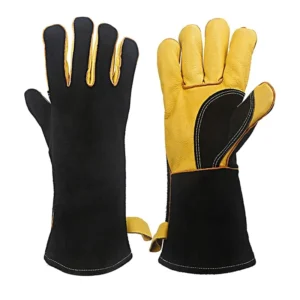 Welding Gloves WG‑710 – Yellow & Black DualShield Edition